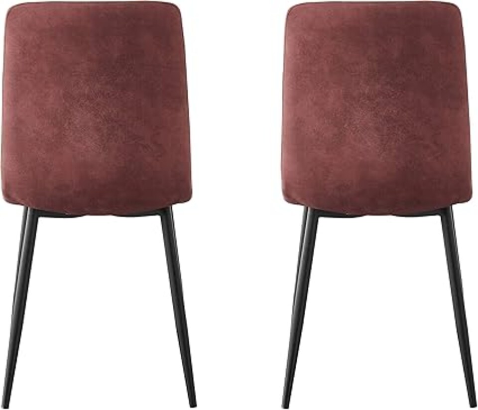image 1 of MCC Direct Henri Faux Suede Leather Dining Chairs Set of 4 Pink