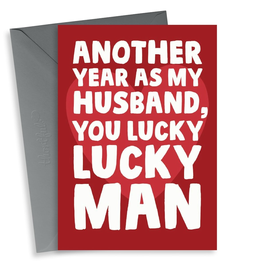 image 1 of Funny Lucky Man Anniversary Card For Husband