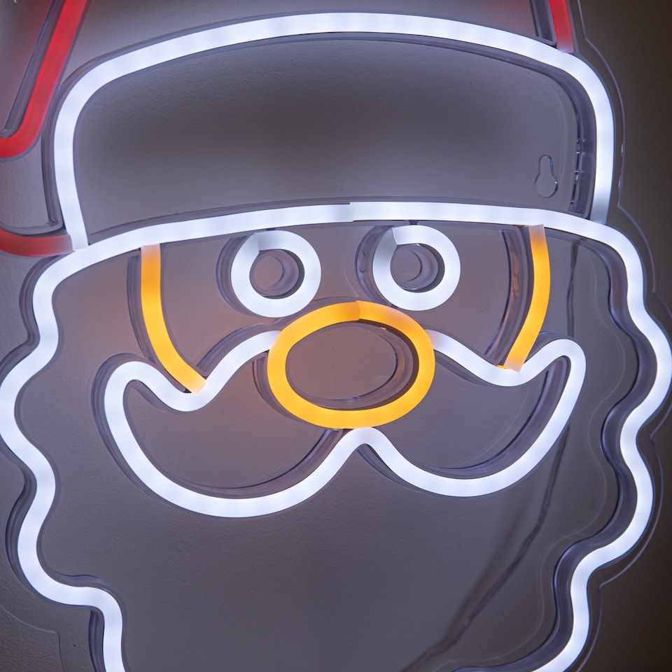 image 1 of 35cm Santa Neon-Style Light Up Christmas Decoration with USB Power Cable