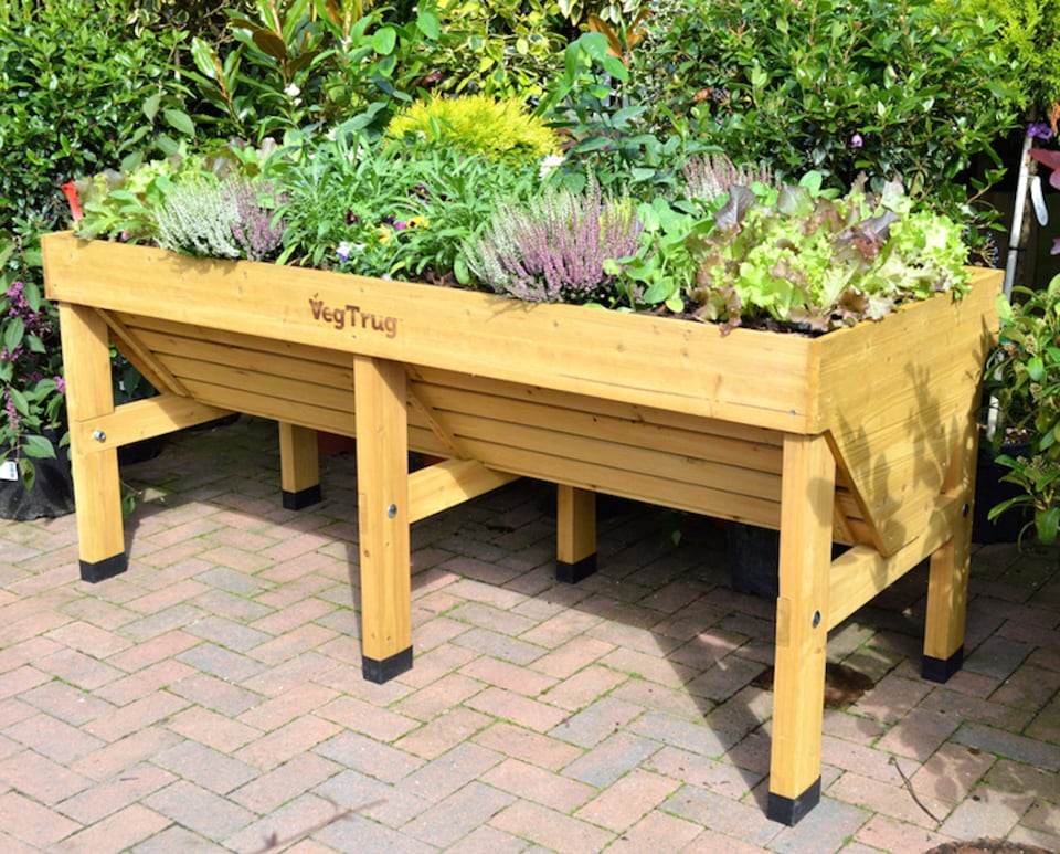 image 1 of Classic Medium Natural Wood Planter | Brown | 1 x Planter