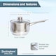 image 2 of Buckingham Stainless Steel Deep Saucepan 16 cm / 2 Litre , Glass Lid Silver