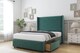 image 4 of Sloomy Stratford Emerald Plush Divan Bed Base No Drawers With 54 Inch Wingback Headboard & 12 Inch Matching Footboard | Green | Emerald | Super King | 1