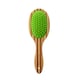 image 2 of Double Sided Bamboo Dog Brush with Silicone Massager for Grooming