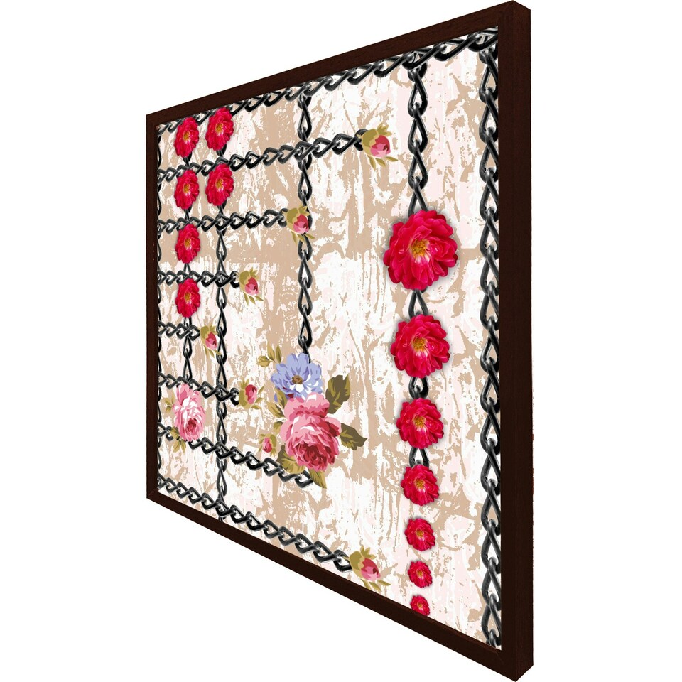 image 1 of Flowers & chains (Picutre Frame) Brown | L