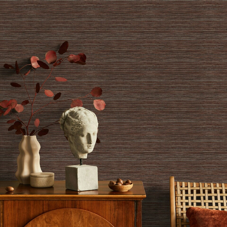 image 1 of Superfresco Easy Emperor Grasscloth Terra Wallpaper Orange | Orange