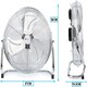 image 3 of PureMate 20-Inch Chrome Gym Floor Fan