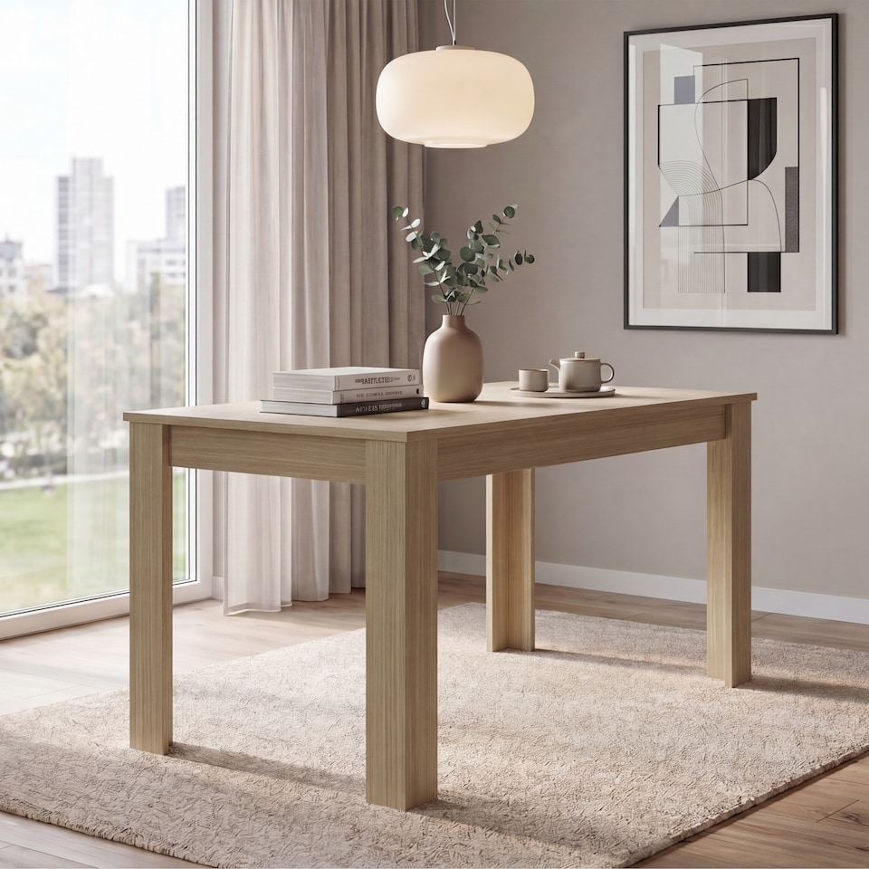 image 1 of Vida Designs Medina 4 Seater Family Dining Room Table - Oak