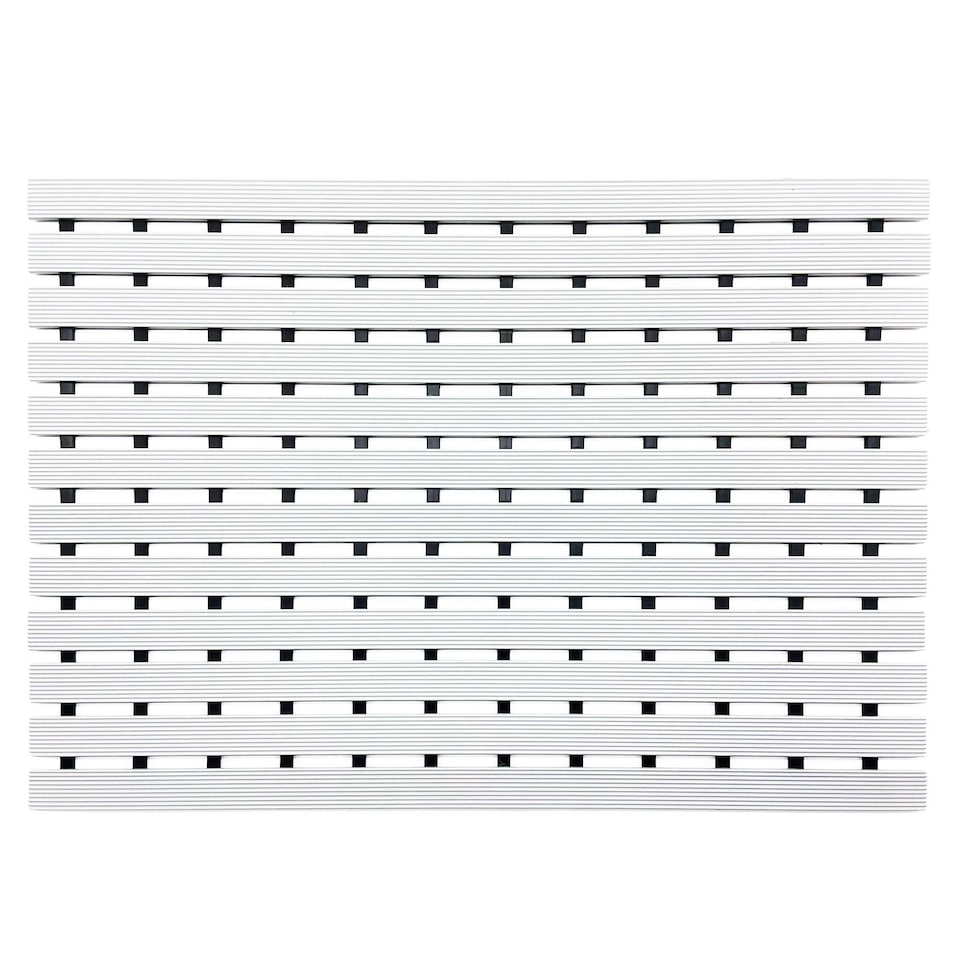image 1 of PVC Duckboard Non-Slip Shower Mat - 61cm x 43cm | White | White