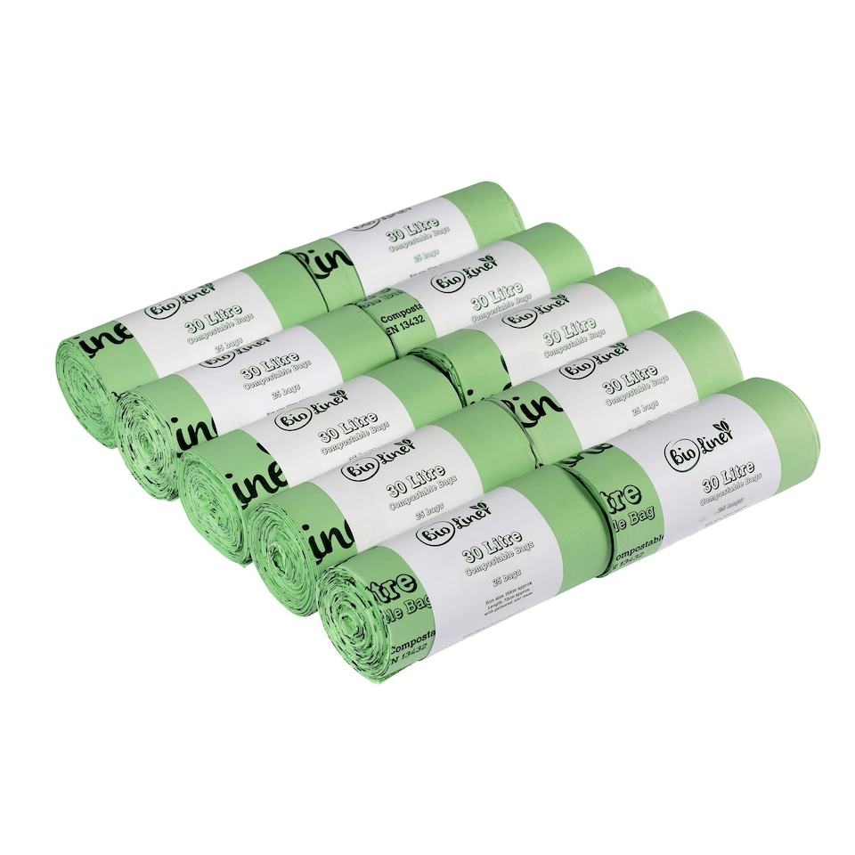 image 1 of BioLiner 30 Litre Compostable Food Waste Bin Bags - 10 Rolls