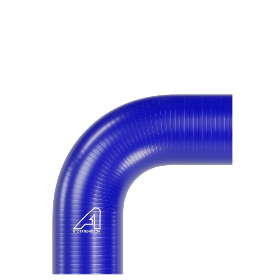 image 1 of Auto Silicone Hoses 90 Degree Silicone Elbow Hose 35mm Blue - High Temp Reinforced Bend Coupler for Turbo Intercooler Coolant Radiator Water Air
