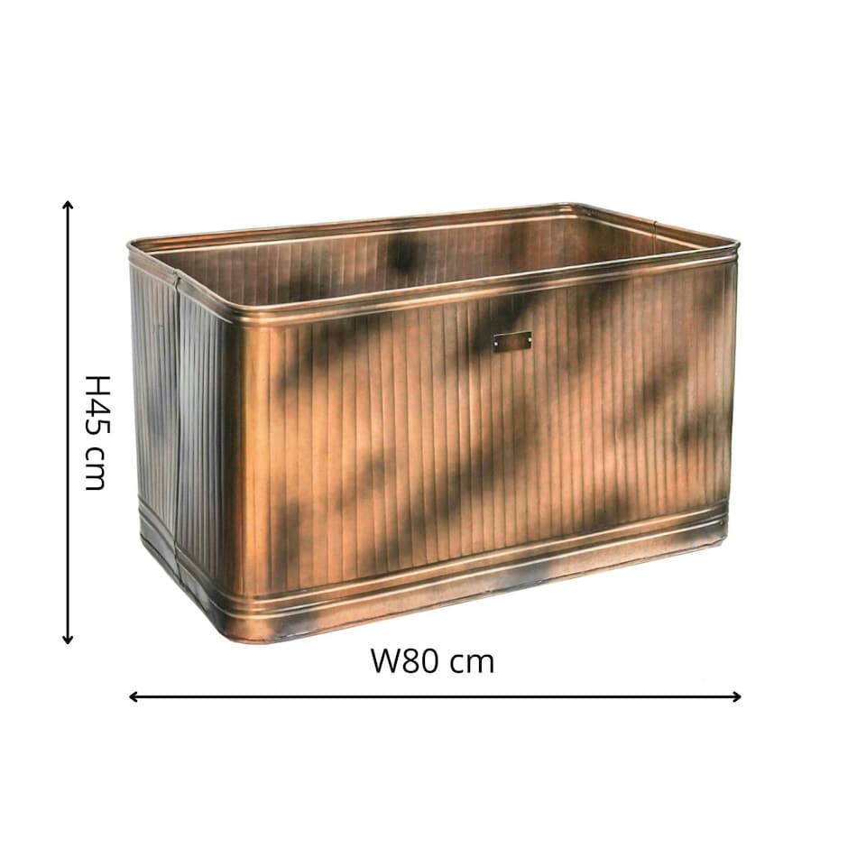 image 1 of Outdoor Hampton Rectangular Planter - Metal - L42 x W54 x H42 cm - Copper | Copper