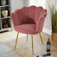 image 2 of Boucle Fabric Scallop Shell Chair Wing Back Armchair Sofa | Pink