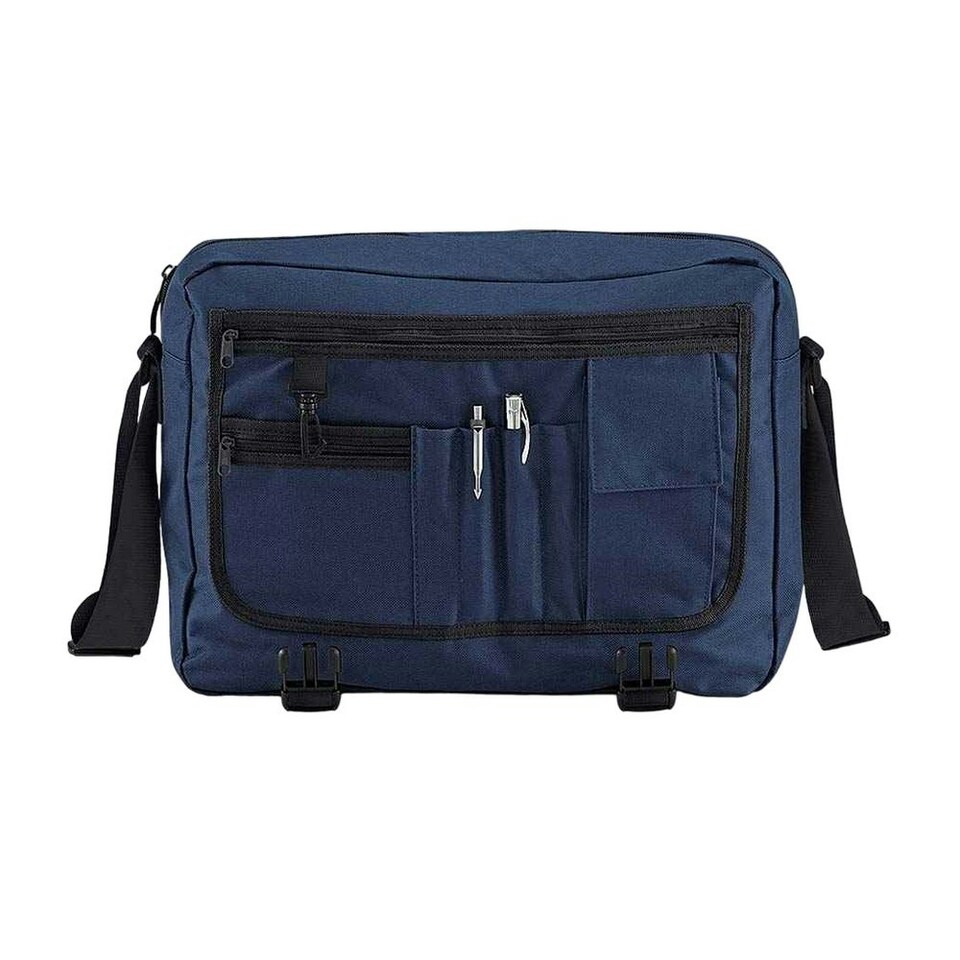 image 1 of Bagbase Flap Top 11L Messenger Bag - French Navy - One Size | Blue