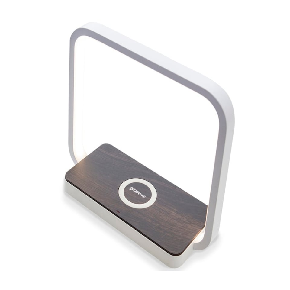 image 1 of Groov-e GVWC05WE Artemis LED Touch Lamp with Wireless Charging Pad - White