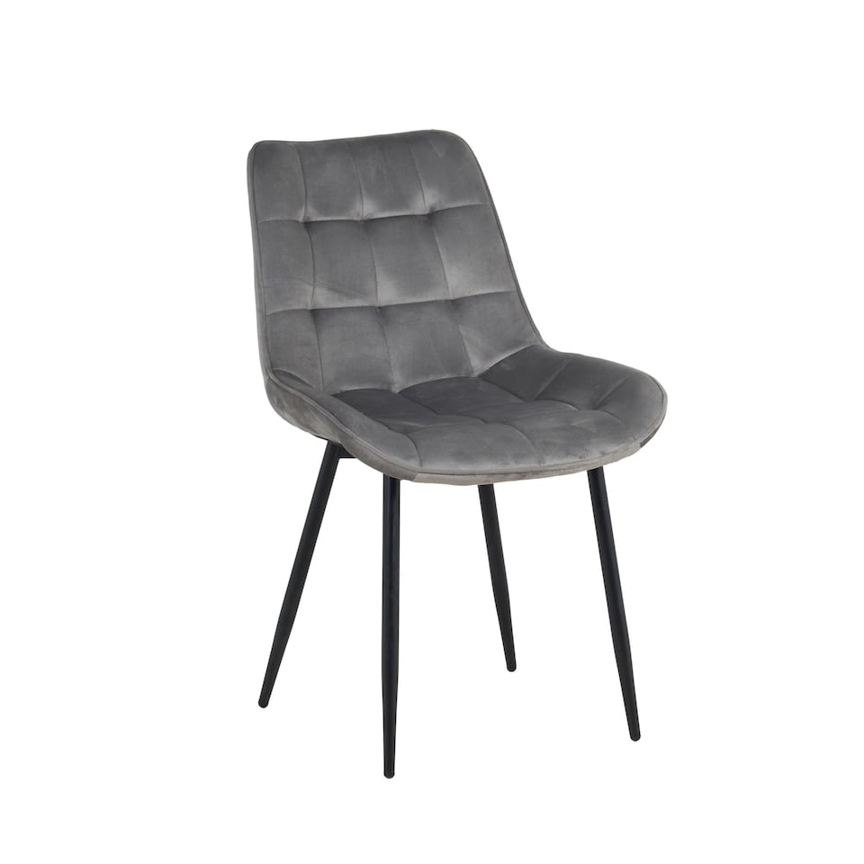 image 1 of New York Dining Table with 4 Erica Velvet Chairs - Grey | Grey