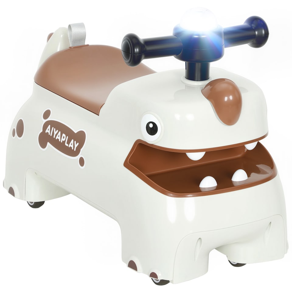 image 1 of AIYAPLAY Kids Ride On Car, Dinosaur Shape Baby Toddler Walker, Cream White