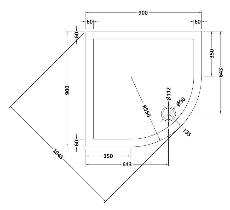 image 1 of Balterley Premium Quadrant Shower Tray | White | White | 1