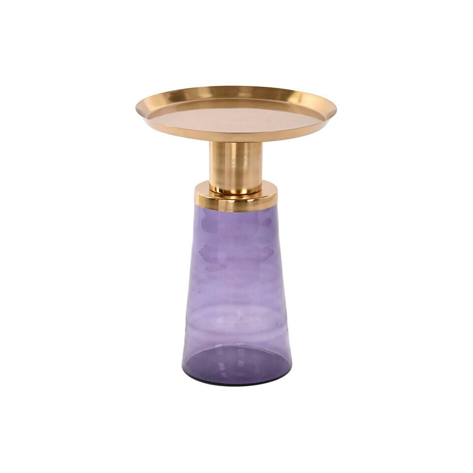image 1 of Side table DKD Home Decor 37 x 37 x 50 cm Crystal Blue Golden Iron N/A