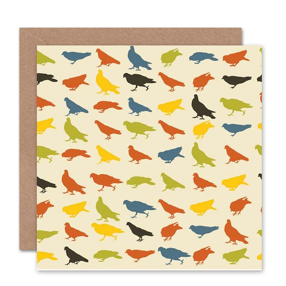 image 1 of Multi Coloured Birds Art Blank Just to Say Card