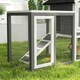 image 8 of PawHut Rabbit Hutch, Bunny Cage Outdoor Wooden House w/Tray & Ramp, Grey