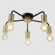 image 2 of ValueLights Steampunk Style Antique Brass And Matte Black 5 Way Ceiling Light Fitting