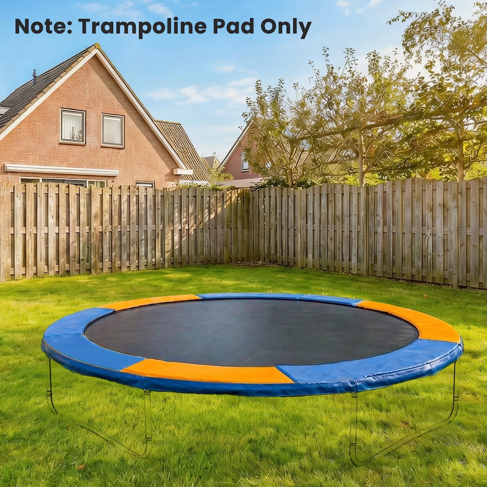 image 1 of HOMCOM 8FT Trampoline Spring Cover, Plastic Trampoline Pad, Yellow and Blue | Blue | Yellow and Blue | 244 x 244 x 1.5 cm