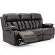 image 2 of Chester 3 Seater Manual High Back Bonded Leather Recliner Sofa (Brown