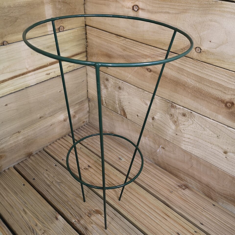 image 1 of Pack of 3 Tom Chambers Urban Green Conical Garden Plant Support Ring 30cm -  Medium