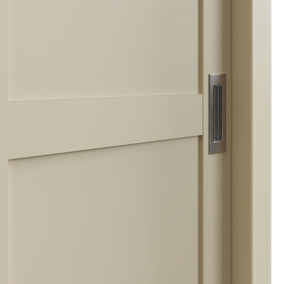 image 1 of Faire 150cm Sliding Combination Wardrobe in Putty with Oak Top Grey