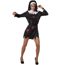 Scary Nun - Halloween fancy dress costume for women | Black | black/white | 1