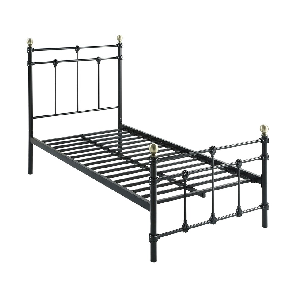 image 1 of Bayford Traditional Vintage Style Black Metal Bed Frame (Single)