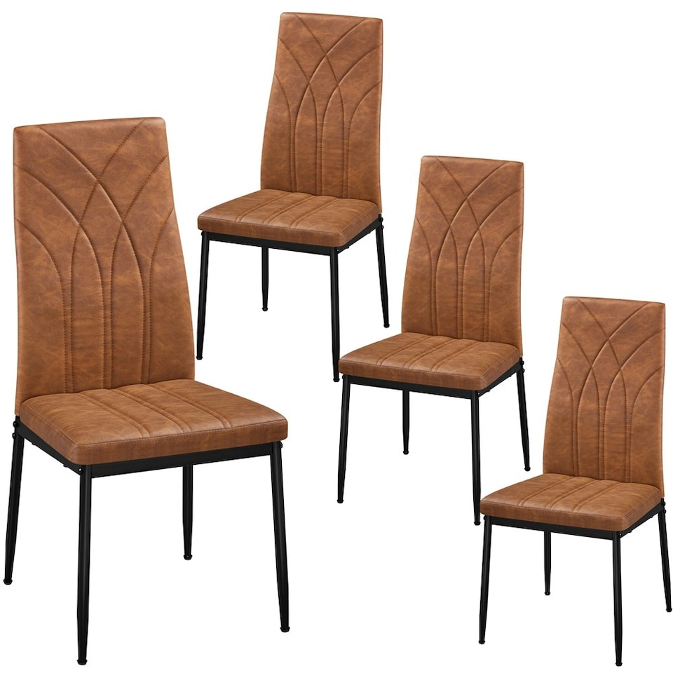 image 1 of Yaheetech Set of 4 High Back Dining Chairs