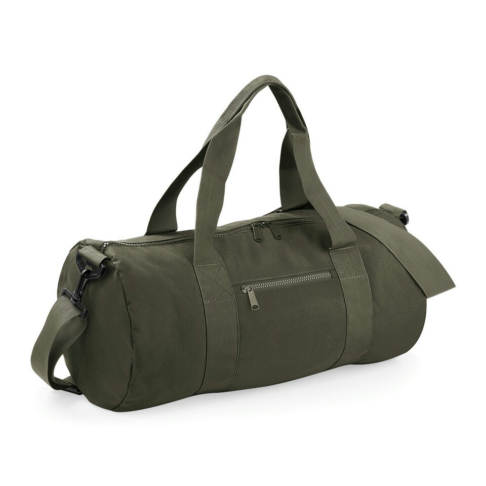 image 1 of Bagbase Plain Varsity Barrel / Duffle Bag (20 Litres) - Military Green/Military Green - One Size