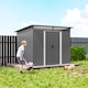 image 8 of Outsunny Garden Shed Outdoor Storage Tool Organiser w/ Double Sliding Door | Grey | Light Grey