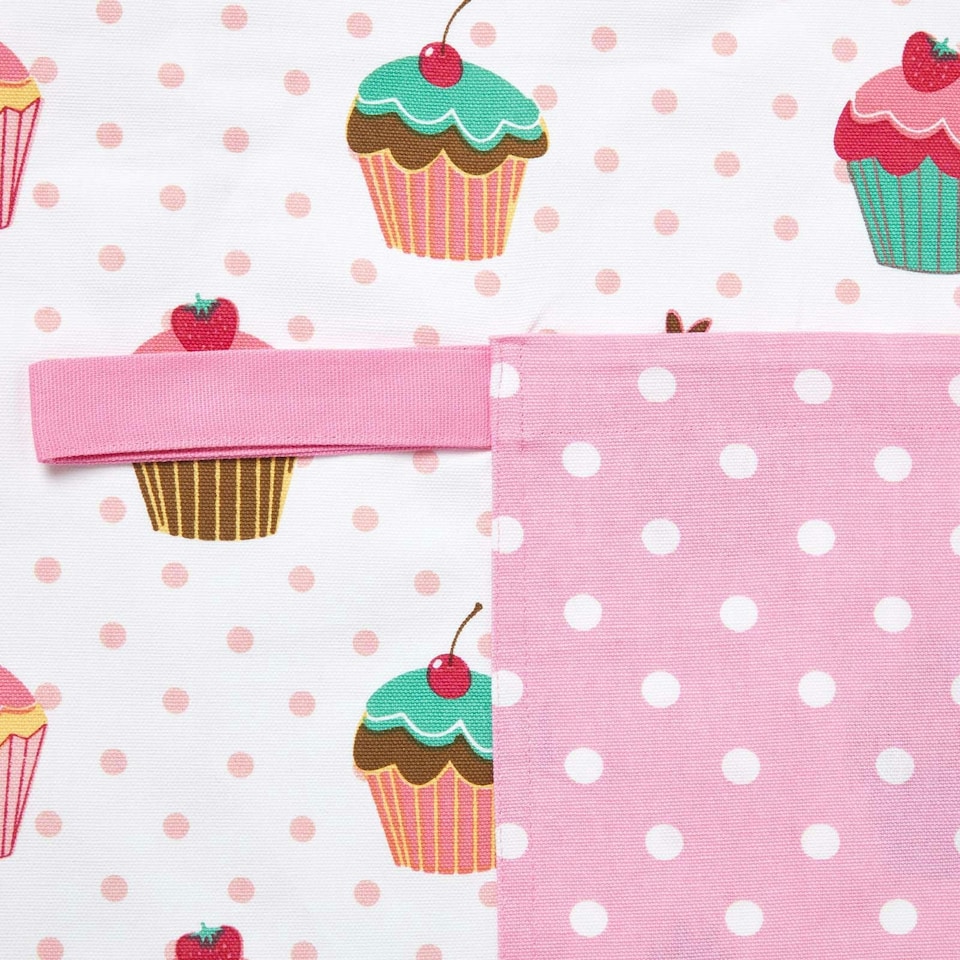 image 1 of Homescapes Pink Cupcake Cotton Apron