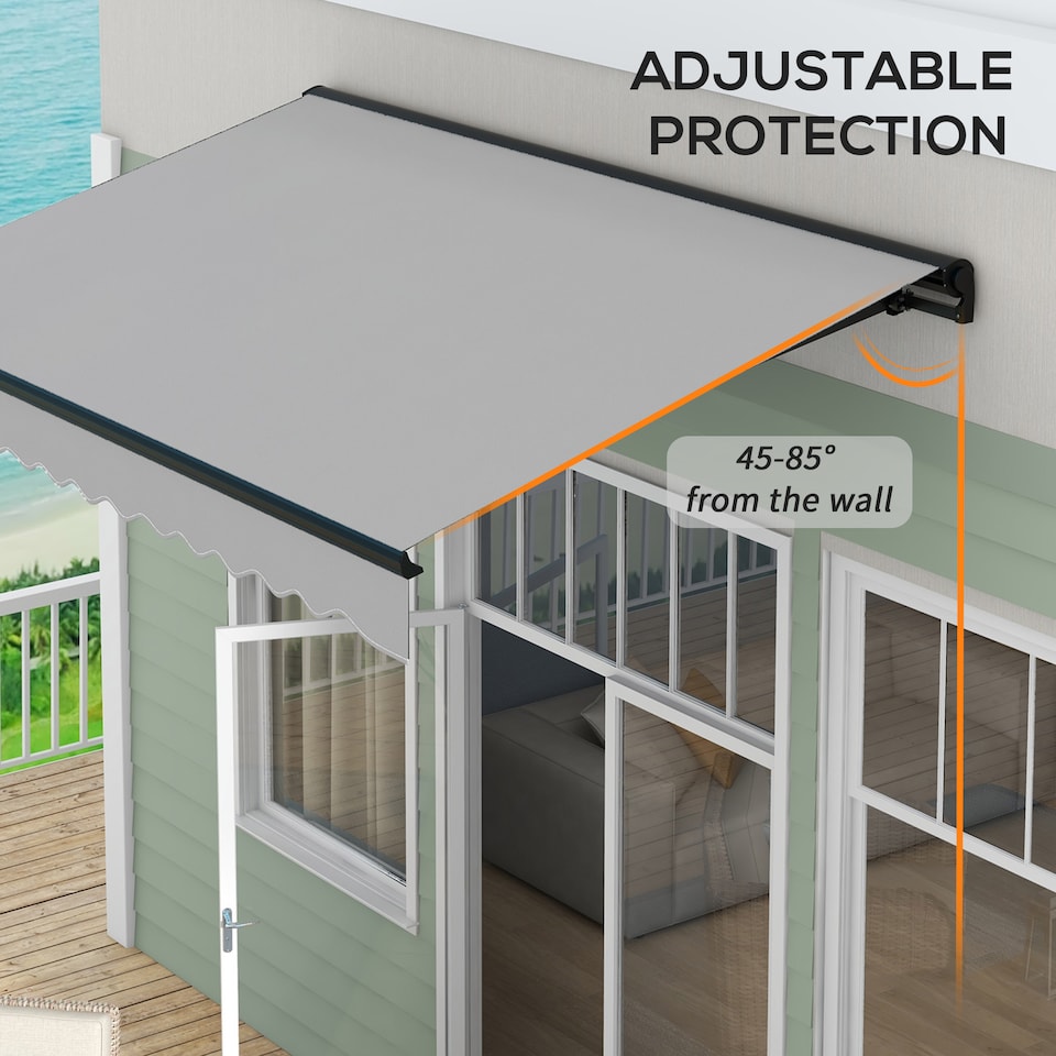 image 1 of Outsunny 3 x 2m Electric Retractable Awning, Aluminium Frame, Light Grey | Grey | 1