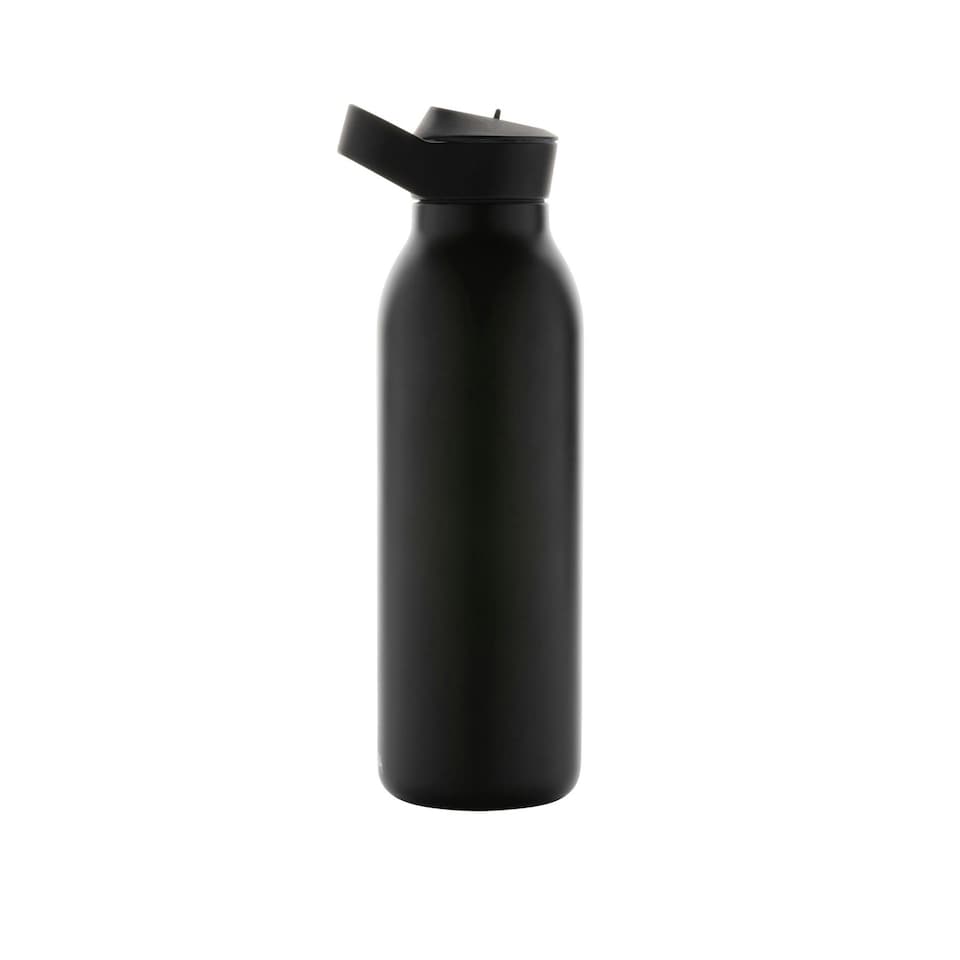 image 1 of Avira Ara Flip Top Recycled Stainless Steel 500ml Water Bottle - Black - One Size Black | One Size