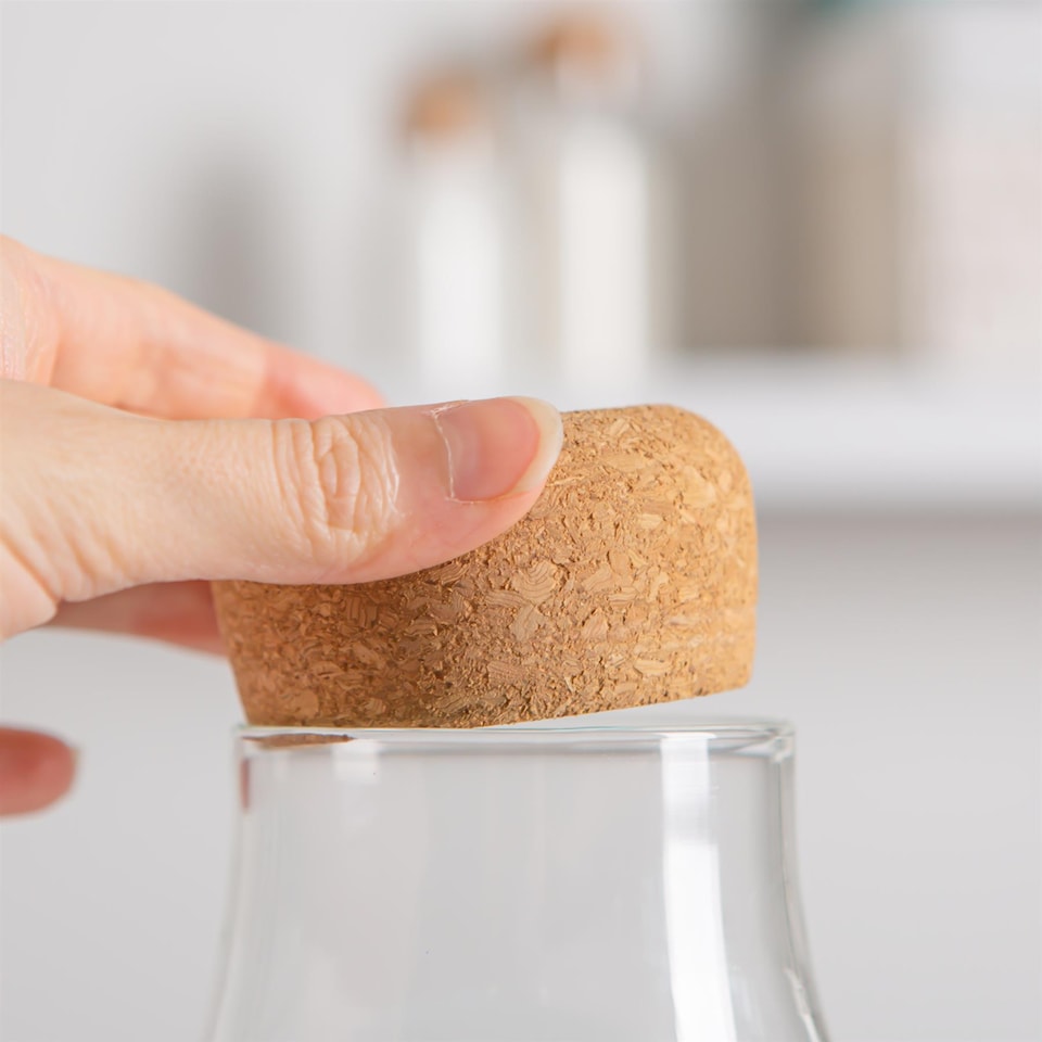 image 1 of Argon Tableware Glass Storage Bottles with Cork Lids - 720ml - Pack of 3