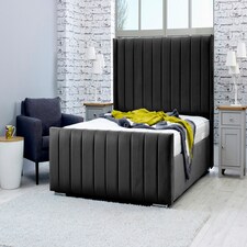 Caira Plush King Bed Frame - Black