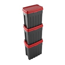 Keter Tuff Box 140L Storage Boxes with Lid Set of 3 - Black