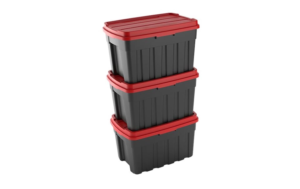 image 1 of Keter Tuff Box 140L Storage Boxes with Lid Set of 3 - Black
