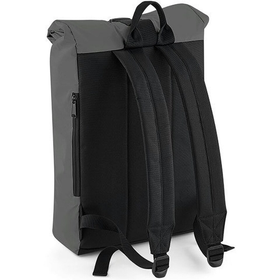 image 1 of Bagbase Reflective Roll Top Backpack - Black/Reflective - One Size