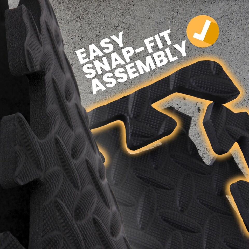 image 1 of Soft Interlocking Floor Mats Set - Non-Slip Foam Tiles EVA Puzzle Mats for Gym, Garage, Home Workout, Playroom, or Office