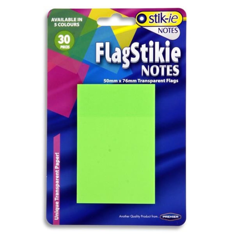 image 1 of Pack of 30 Piece 50x76mm Flag Stikie Notes by Stik-Ie