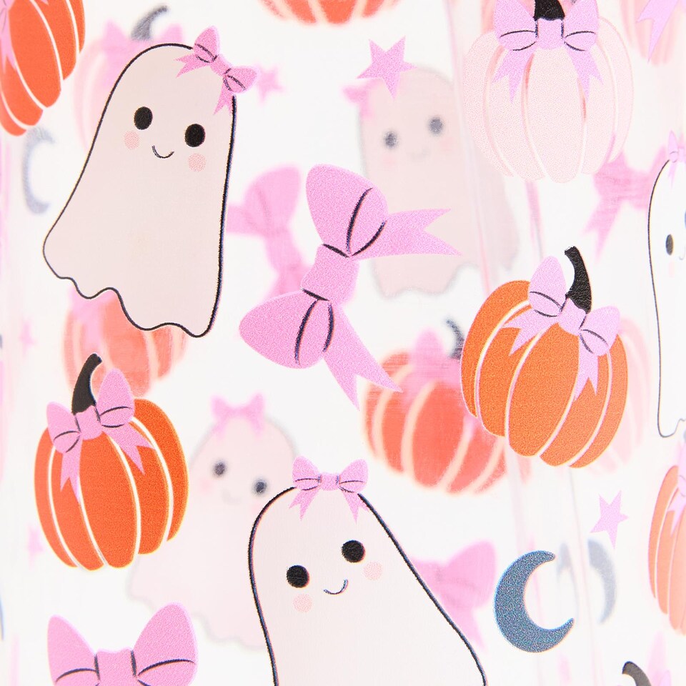 image 1 of OHS 2 Pack Halloween Plastic Cups with Bamboo Lids Clear Drinking Jar