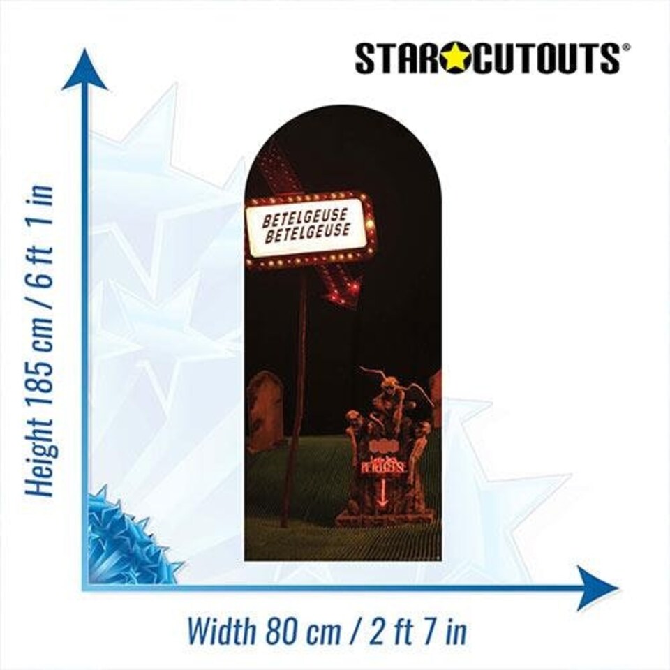 image 1 of Here Lies Beetlejuice Single Backdrop Cardboard Cutout 185cm