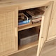 image 5 of Sideboard 3 Rattan Doors Solid Wooden Legs Cabinet Home Living Room Furniture