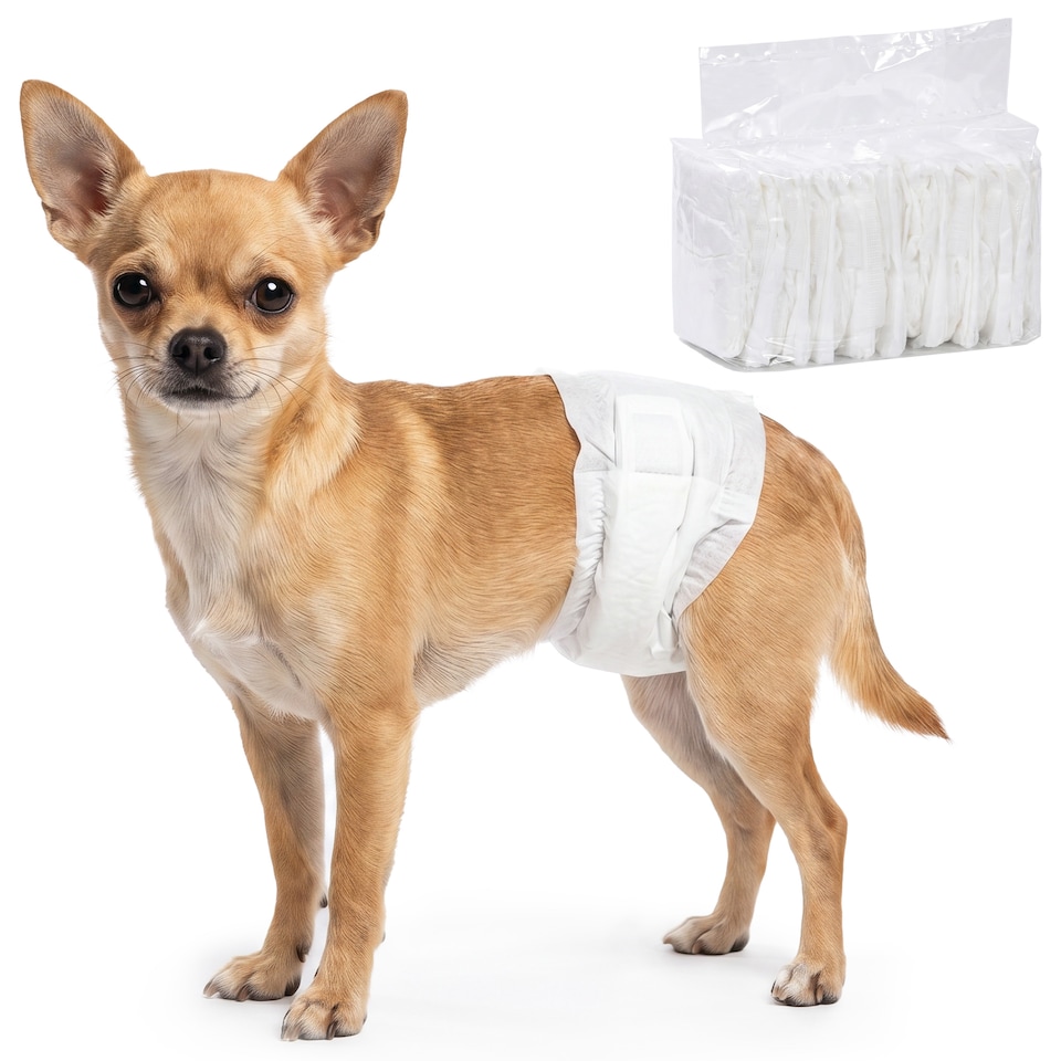 image 1 of PawHut Dog Diapers Super Absorbent for Male Dogs Size XS