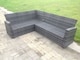 image 2 of Fimous High Back Grey Mixed Outdoor garden furniture Rattan Corner Sofa Dining Set Table 6 Seater left corner