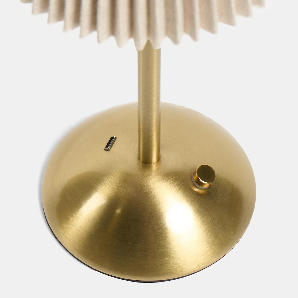 image 1 of OHS Pleated Bedside Lamp LED Rechargeable Cordless Night Light